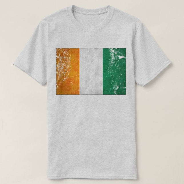 Irische Flaggen-Kleeblatt-T - Shirts (beunruhigt) (Design vorne)
