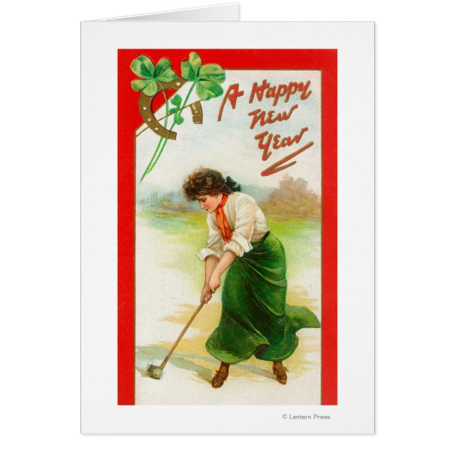 Irische Frau über Golfball (Vorne)