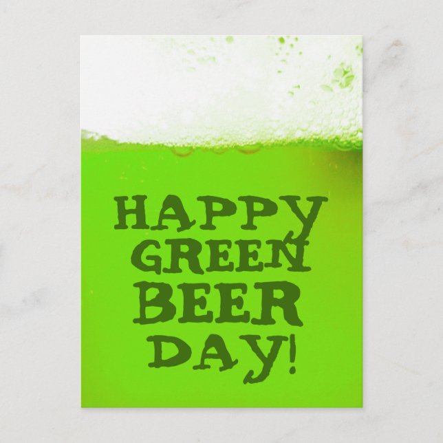 Irische glückliche grüne Bier-Tagespostkarte Postkarte (Vorderseite)