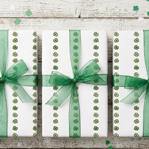 Irische grüne Kleeblattstreifen Geschenkpapier