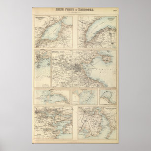 Irische Häfen und Häfen Poster