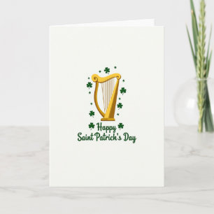 Irische Harfen Glückwunschkarte zum St. Patrick's Karte