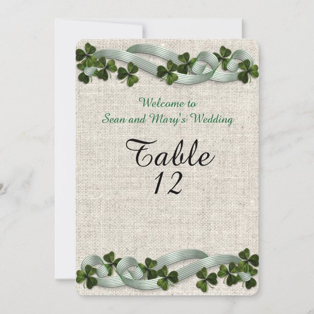 Irische Hochzeitstische Einladung (Vorderseite)