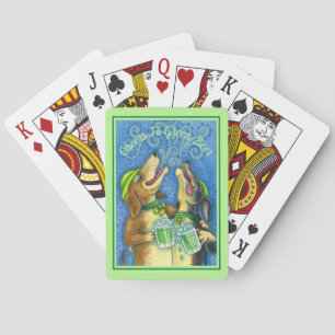 IRISCHE HOUND HUNDE, ST. PATRICK'S DAY GRÜNES BIER SPIELKARTEN