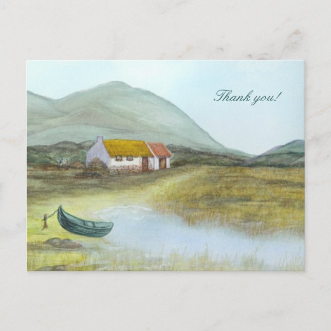 "Irische Hütte" Vielen Dank von Brigid O'Neill Hov Postkarte (Vorderseite)
