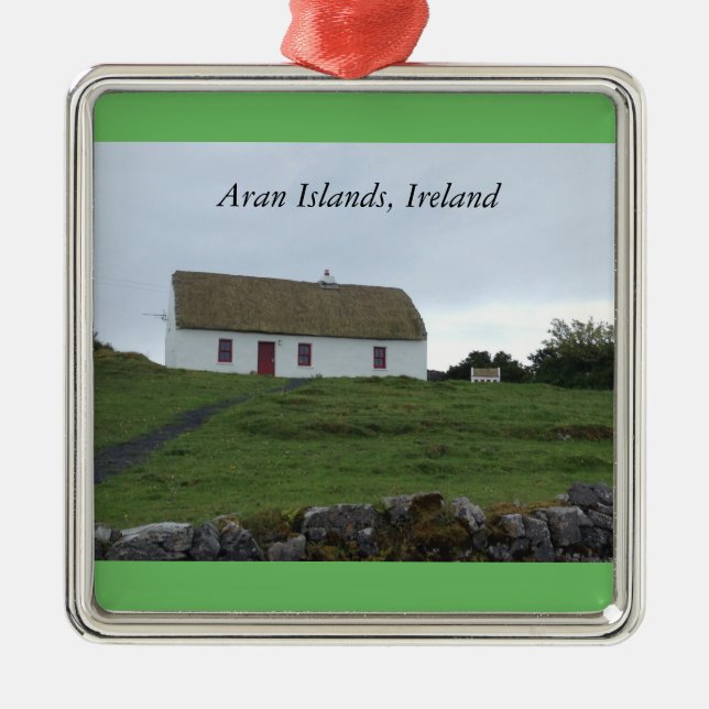 Irische Hütten-Verzierung Aran Inseln Irland Silbernes Ornament (Vorne)
