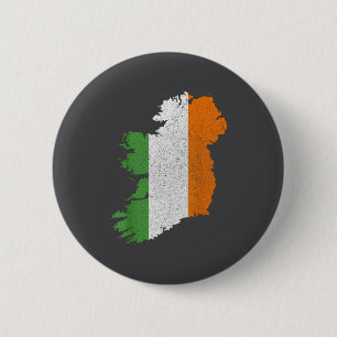 Irische Karte und Flagge Irlands Erbe St. Patrick Button