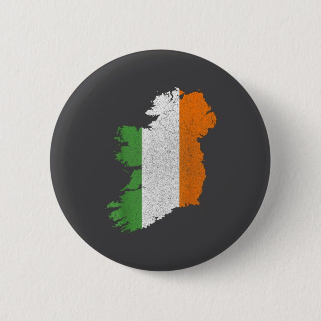Irische Karte und Flagge Irlands Erbe St. Patrick Button (Vorderseite)