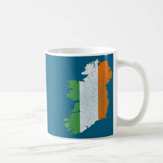 Irische Karte und Flagge Irlands Erbe St. Patrick Kaffeetasse (Rechts)