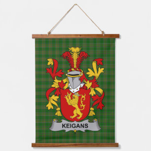 Irische Keigans oder McKeehan Wappen Familienwappe Wandteppich Mit Holzrahmen