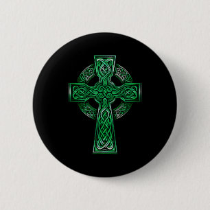 Irische keltische Kreuzknoten christliche heilige Button