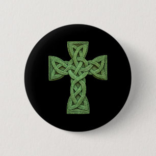 Irische keltische Kreuzknoten christliche Heilige Button