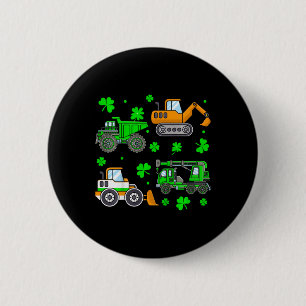 Irische Kinder Bauwagen Kran St Patricks Day Button