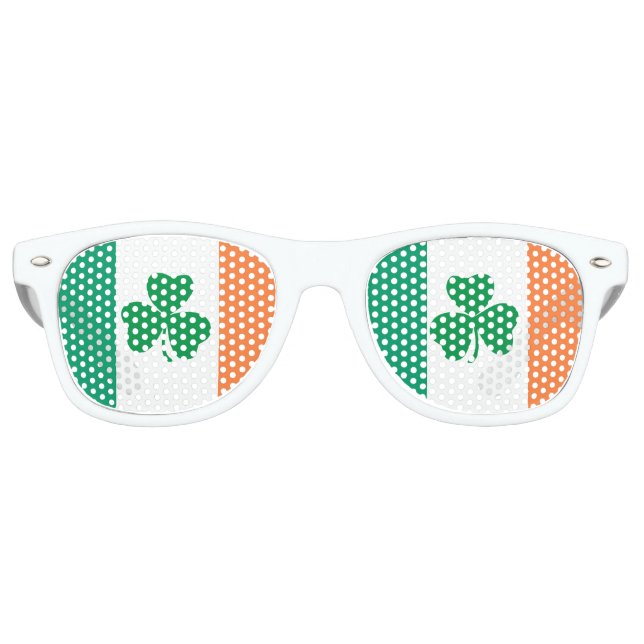 Irische Kleeblätter und irische Flagge Sonnenbrille (Vorderseite)