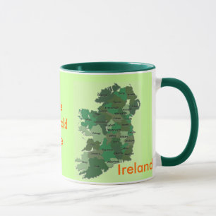 Irische Landkreis-Karten-Irland-Tasse Tasse