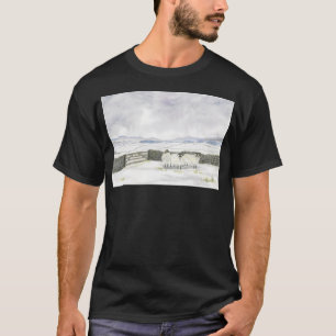 Irische Landschaft in metallischen Aquarellen akti T-Shirt