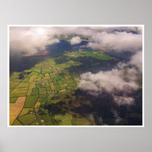 Irische Landwirtschafts-Mosaik-Luftbild-Druck Poster