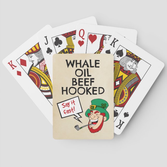 Irische Lektion: Whale Oil Beef Hooked Leprechaun Spielkarten (Rückseite)