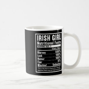 Irische Mädchen Nährwertinformationen Kaffeetasse