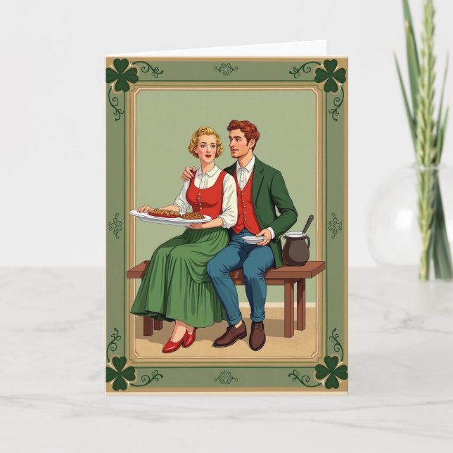 Irische Mahlzeit Geteilte Liebeskarte Karte (Vorderseite)