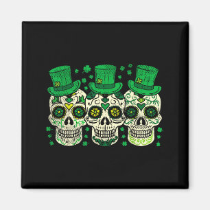 Irische mexikanische Zuckerschädel-Leprechauns Coo Magnet