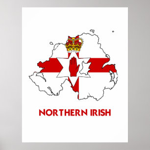IRISCHE NORDKARTE POSTER