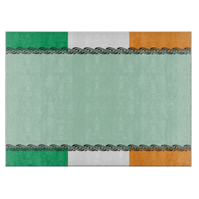 Irische oder Irland-Themen-Flaggenfarben und -Rahm Schneidebrett (Vorderseite)