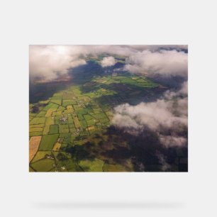 Irische Patchwork-Felder Druck Luftbild Landscha Acrylschild