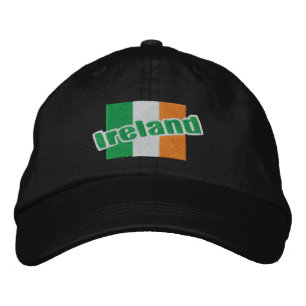 Irische patriotische Irlandflagge und Text Bestickte Kappe