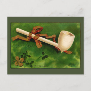 Irische Pfeife St. Patrick's Day Vintage-Postkarte Postkarte
