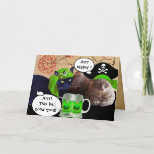 IRISCHE PIRATENKATZEN / ANTIK PIRATEN SCHATZKARTEN KARTE