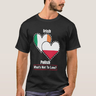 Irische Polnische Herzflaggen Was gibt es nicht zu T-Shirt