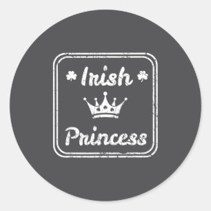 Irische Prinzessin St. Patricks Day Runder Aufkleber
