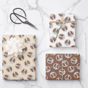 Irische Rot- und Weiß-Malerei Original Art Geschenkpapier Set