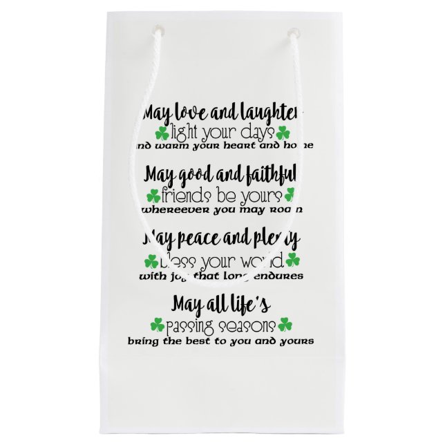 Irische Segen-Geschenk-Tasche Kleine Geschenktüte (Vorderseite)