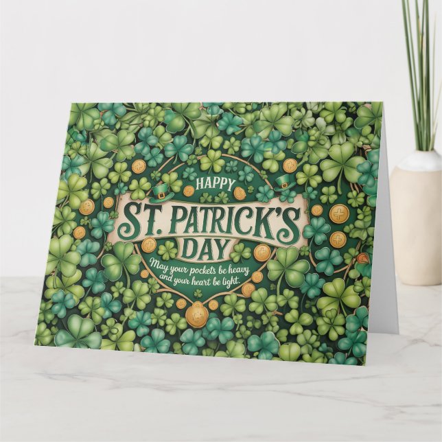 Irische Shamrock-Feierdesign Karte (Vorderseite)