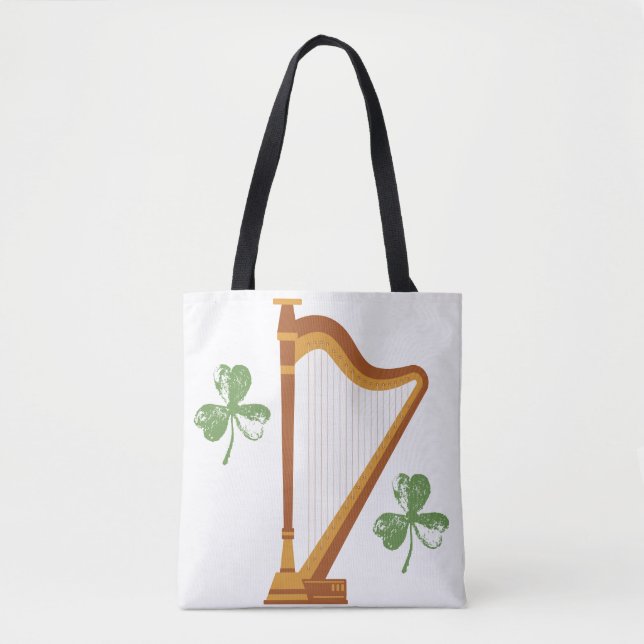 Irische Shamrock-Harp-Tasche Tasche (Vorderseite)