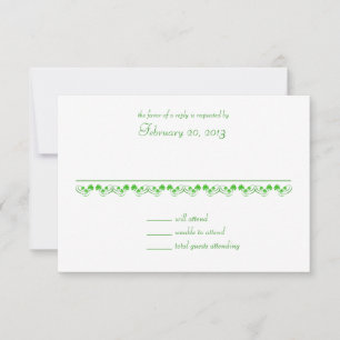Irische Shamrock-Hochzeitsantwortkarte RSVP Karte