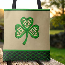 Irische Shamrock-Keltische Knoten St. Patrick Tasche