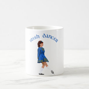 Irische Soft-Shoe-Tänzerin in Blau Kaffeetasse