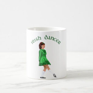 Irische Soft-Shoe-Tänzerin in Grün Kaffeetasse