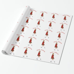 Irische Soft-Shoe-Tänzerin in Rot Geschenkpapier