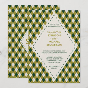 Irische Tartan-Diamant-Hochzeit Einladung