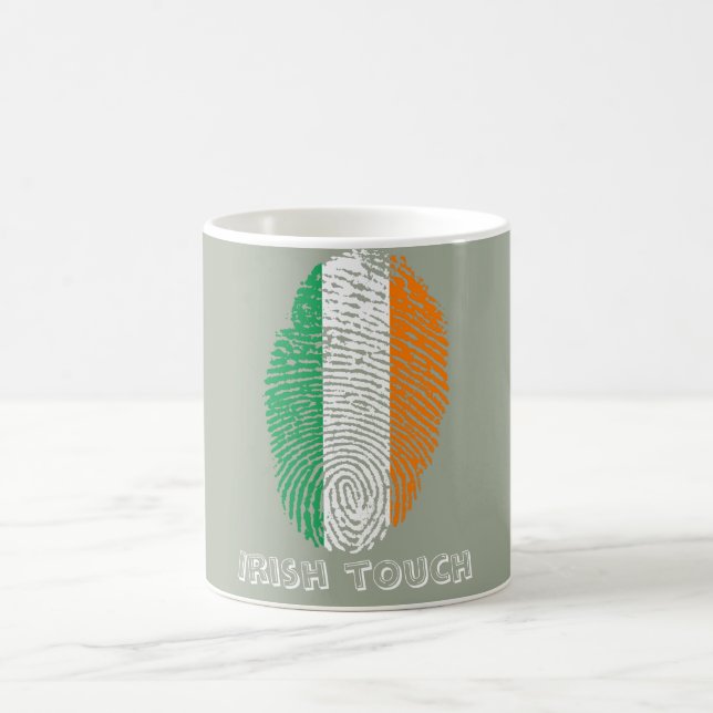 Irische Touchfingerabdruckflagge Kaffeetasse (Mittel)