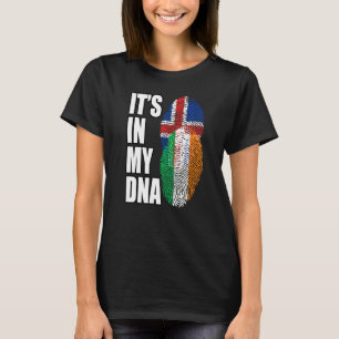 Irische und isländische DNA-Flagge-Erbe mischen T-Shirt