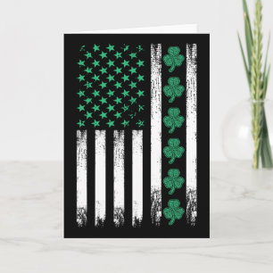 Irische US-amerikanische Flaggen Kleeblatt St. Pat Karte