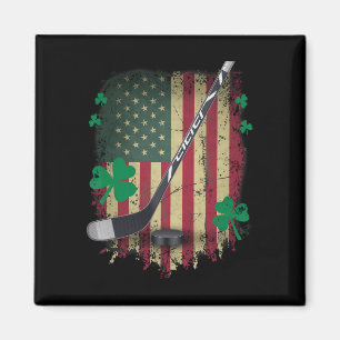 Irische USA-Flagge Kobold Glückshockey St. Patrick Magnet