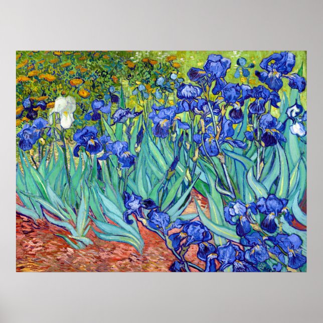 Irische von Vincent Van Gogh lebendige Malerei Blu Poster (Vorne)