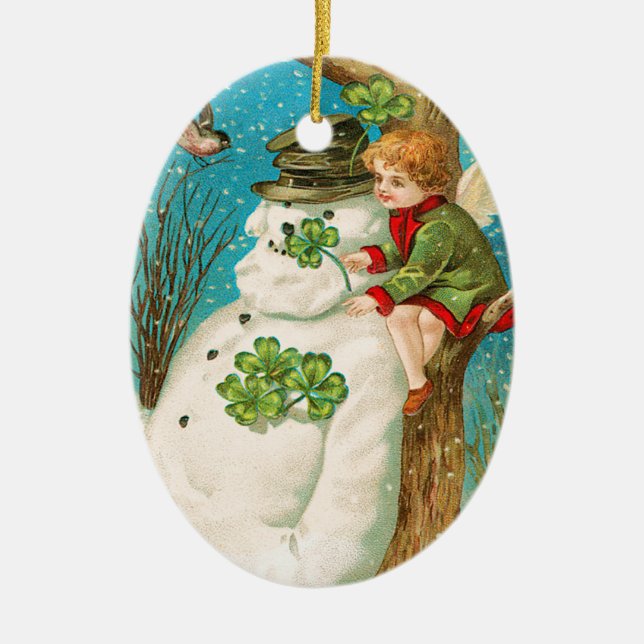 Irische Weihnachtsverzierungen Keramik Ornament (Vorne)