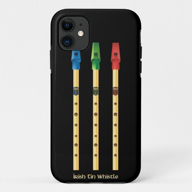 Irische Zinn-Pfeifen schwarze iPhone Abdeckung Case-Mate iPhone Hülle (Rückseite)